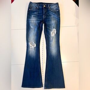 Vigoss Blue Distressed Flare Jeans